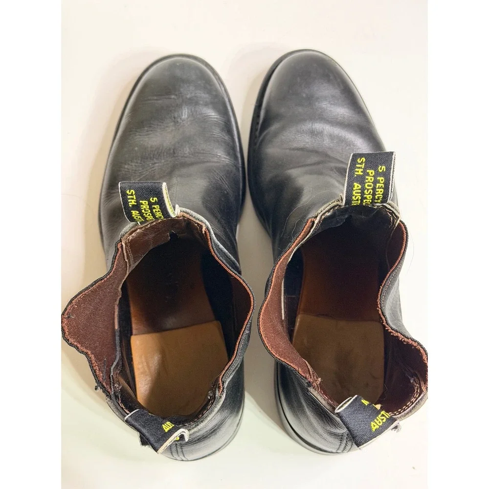 RM Williams Black Leather Chelsea Boots Mens 7.5 G WF Made in Australia